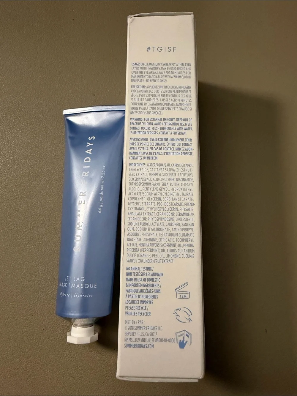 Summer Fridays Jet Lag Mask - Full Size $49 retail